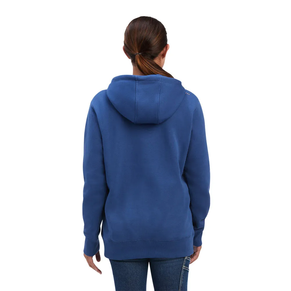 10041597 Ariat Women's Rebar Skill Set 1/2 Zip Hoodie - True Navy