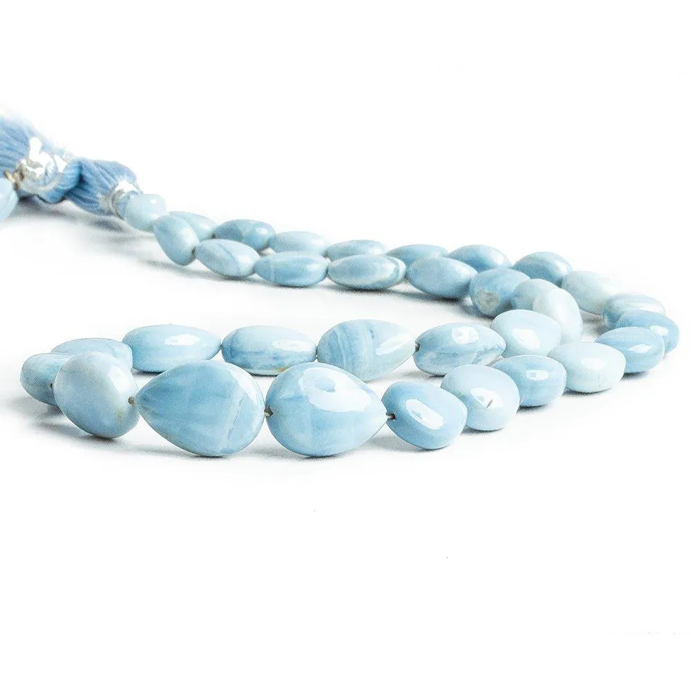 10x7mm-15x11mm Denim Blue Opal Straight Drilled Plain Pear Beads 16 inch 35 pieces