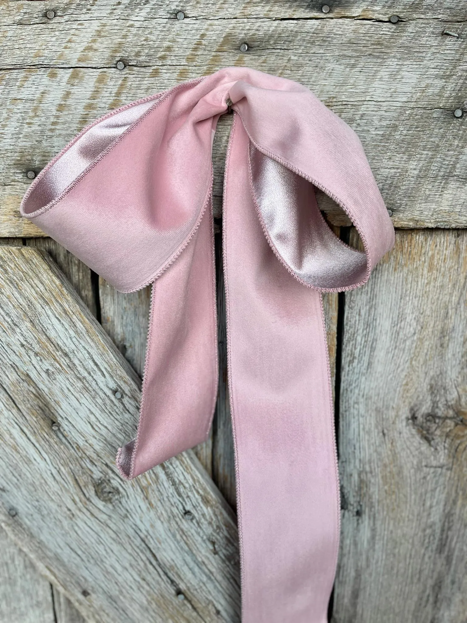 4" Pink Velvet Ribbon, Christmas Tree Pink Velvet ribbon