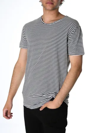 Acid Tail Tee Black White Stripe