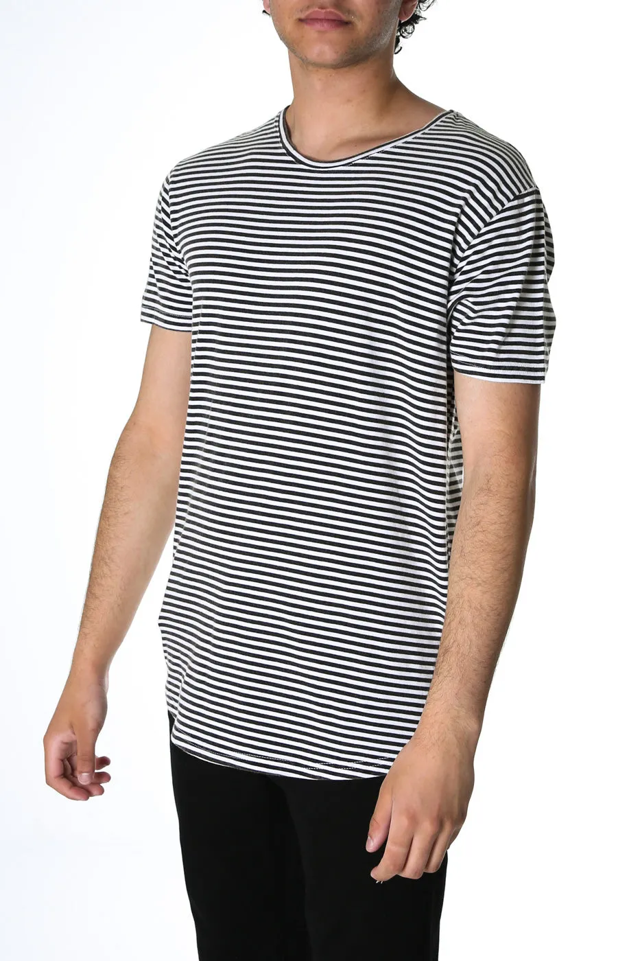 Acid Tail Tee Black White Stripe