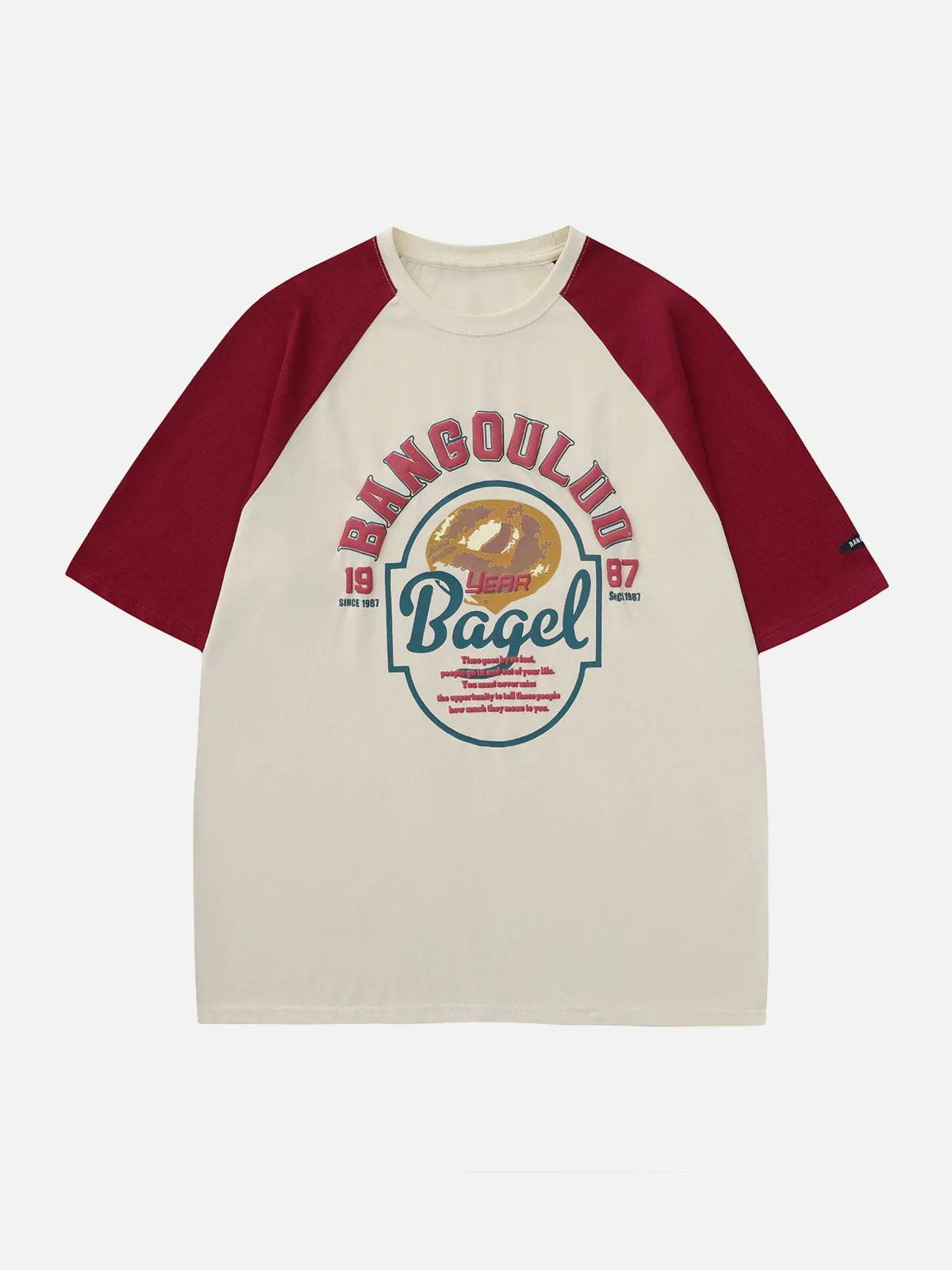 AlanBalen® - Colorblock Raglan Foam Letter Tee