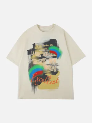 AlanBalen® - Colorful Graffiti Letter Print Tee