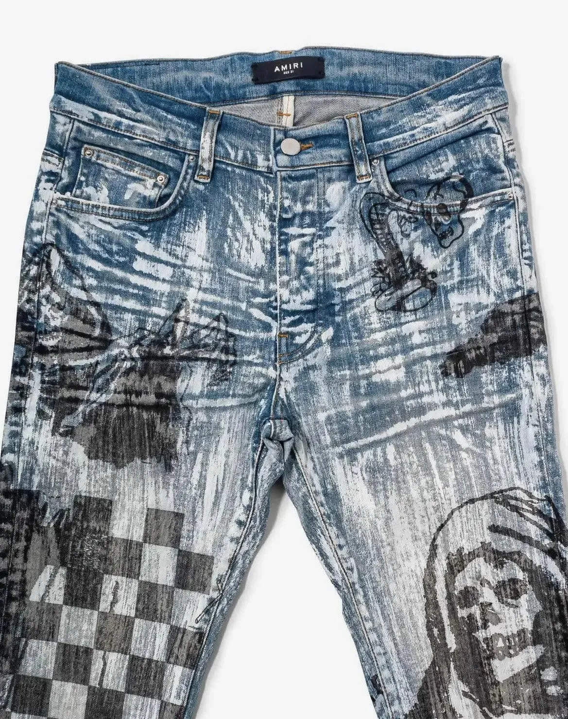 Amiri Jeans Wes Lang Blue Sketch