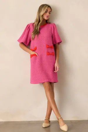 Angel Eyes Pink Tweed Mini Dress