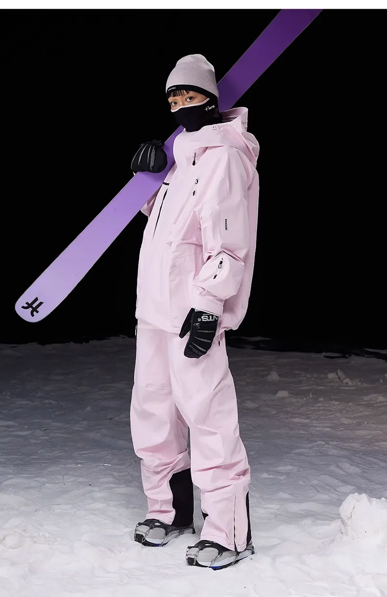 Ants Pro Peak 3L Insulated Jacket and Bibpants Set in Pink - Line Series