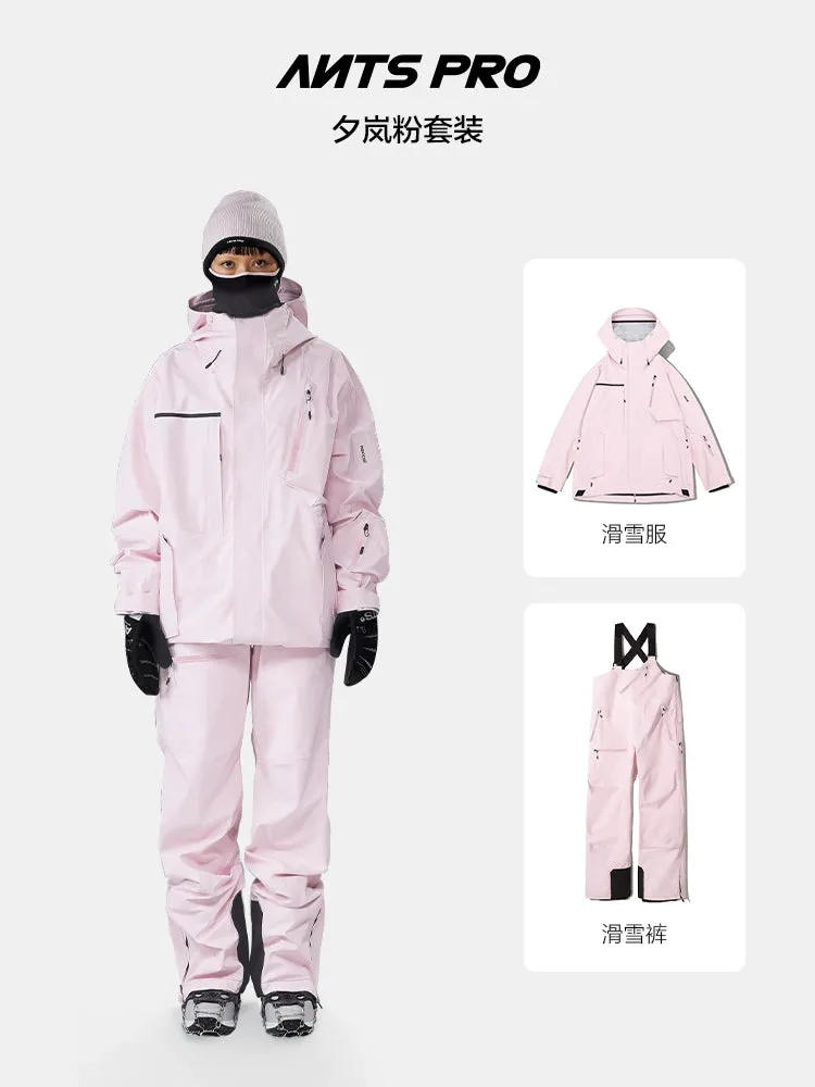 Ants Pro Peak 3L Insulated Jacket and Bibpants Set in Pink - Line Series