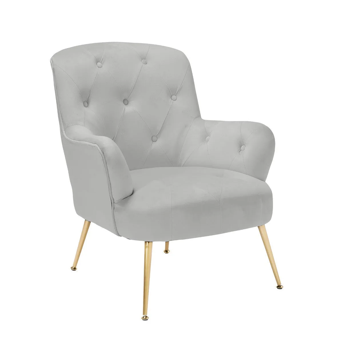 Aria Plush Velvet Buttoned Back Accent Chair