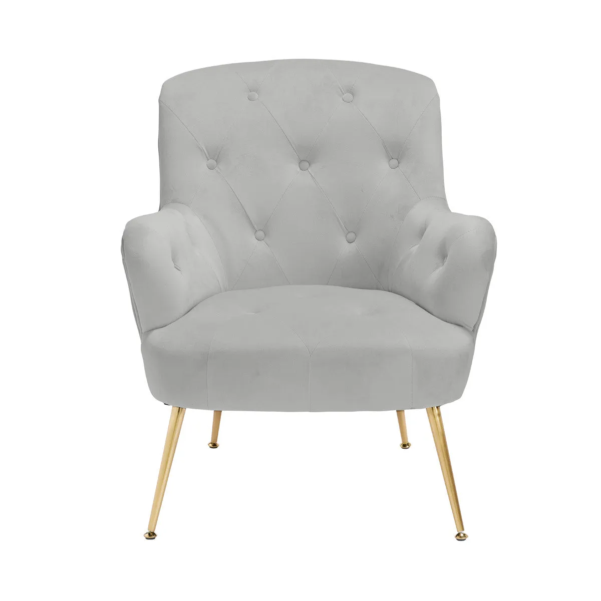 Aria Plush Velvet Buttoned Back Accent Chair