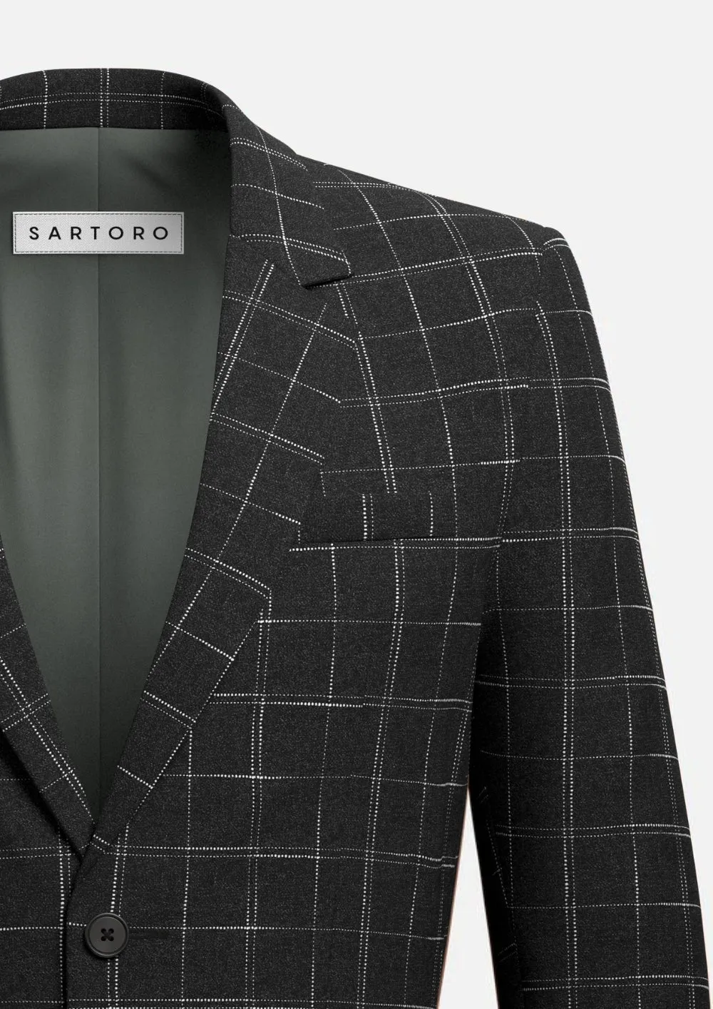 Astor Charcoal Flannel Windowpane Jacket