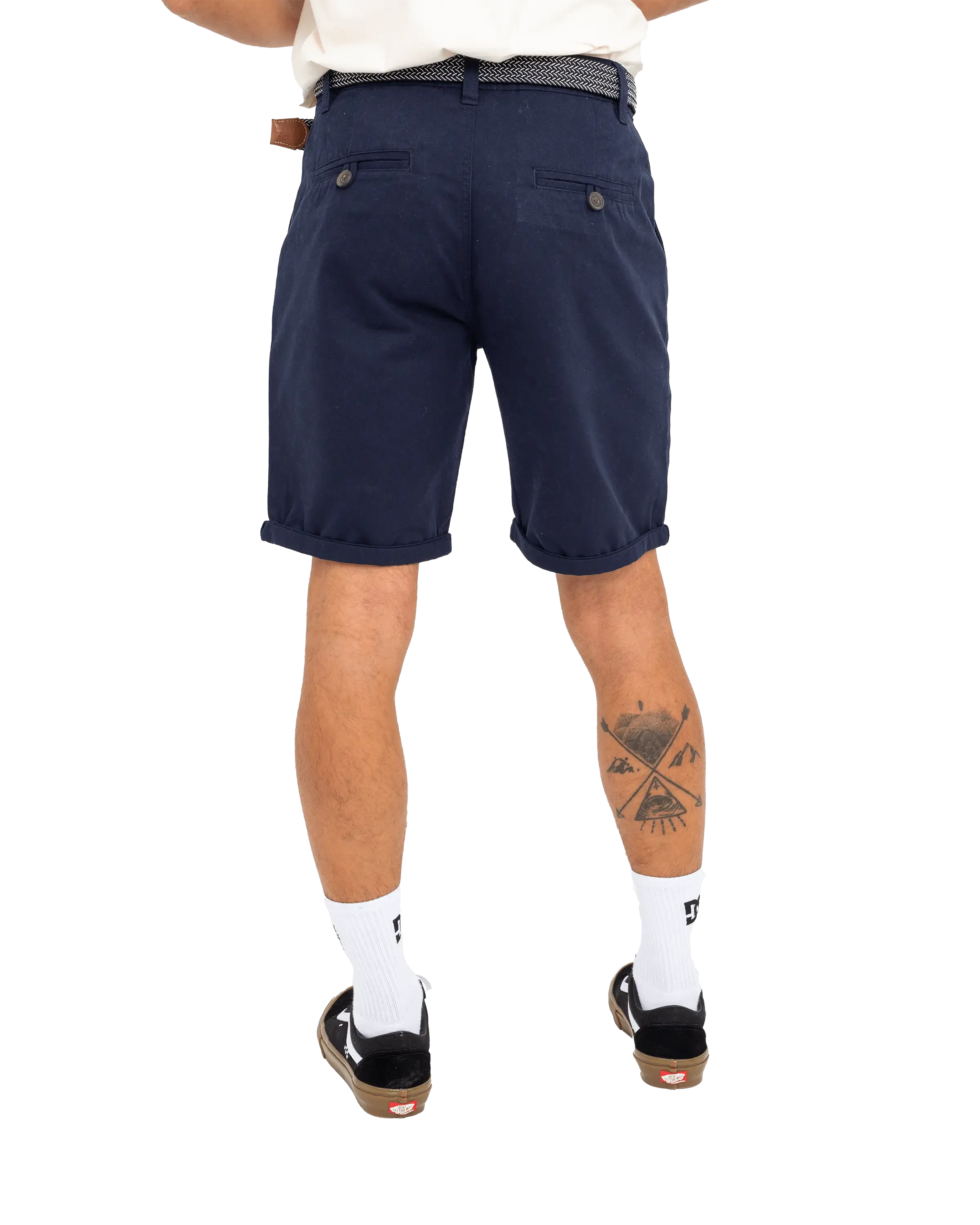 Belted Chino Walkshorts in Navy