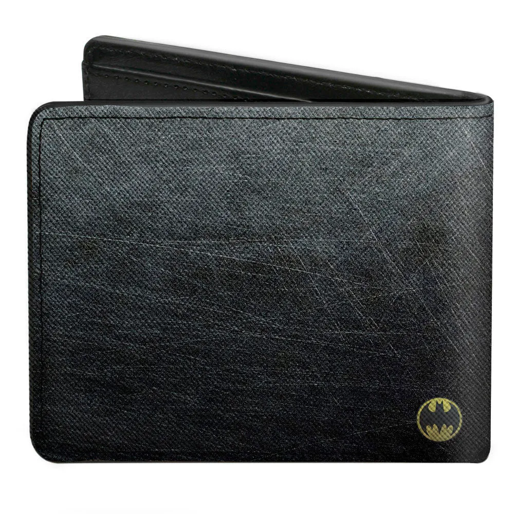 Bi-Fold Wallet - Bat Signal Corner Weathered Black Yellow Black