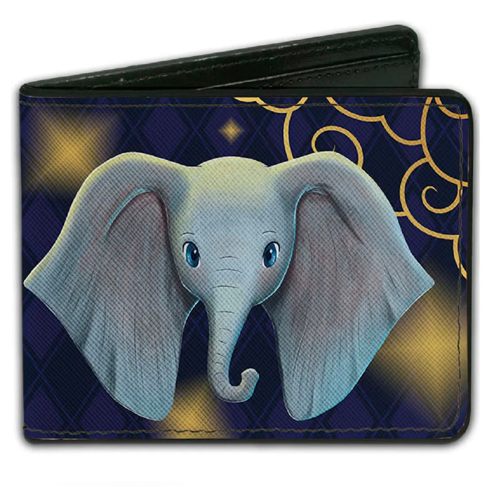 Bi-Fold Wallet - Dumbo Face   DREAMLAND Diamond Checker Blues Golds