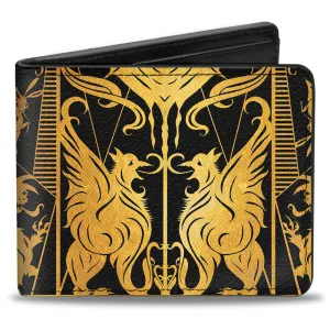 Bi-Fold Wallet - Fantastic Beasts The Crimes of Grindelwald Obscurus Book Binding CLOSE-UP Black Golds