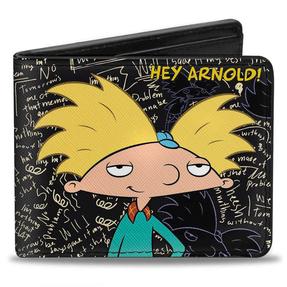 Bi-Fold Wallet - HEY ARNOLD! Arnold Pose Chalkboard Scribbles