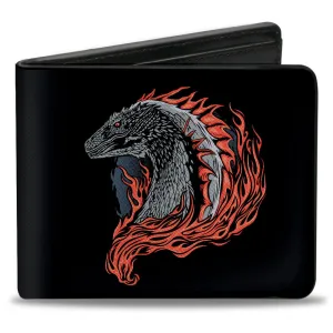 Bi-Fold Wallet - House of the Dragon Flames Black Reds Grays