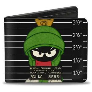 Bi-Fold Wallet - Marvin the Martian ROCKLAND CO Mug Shot Black White