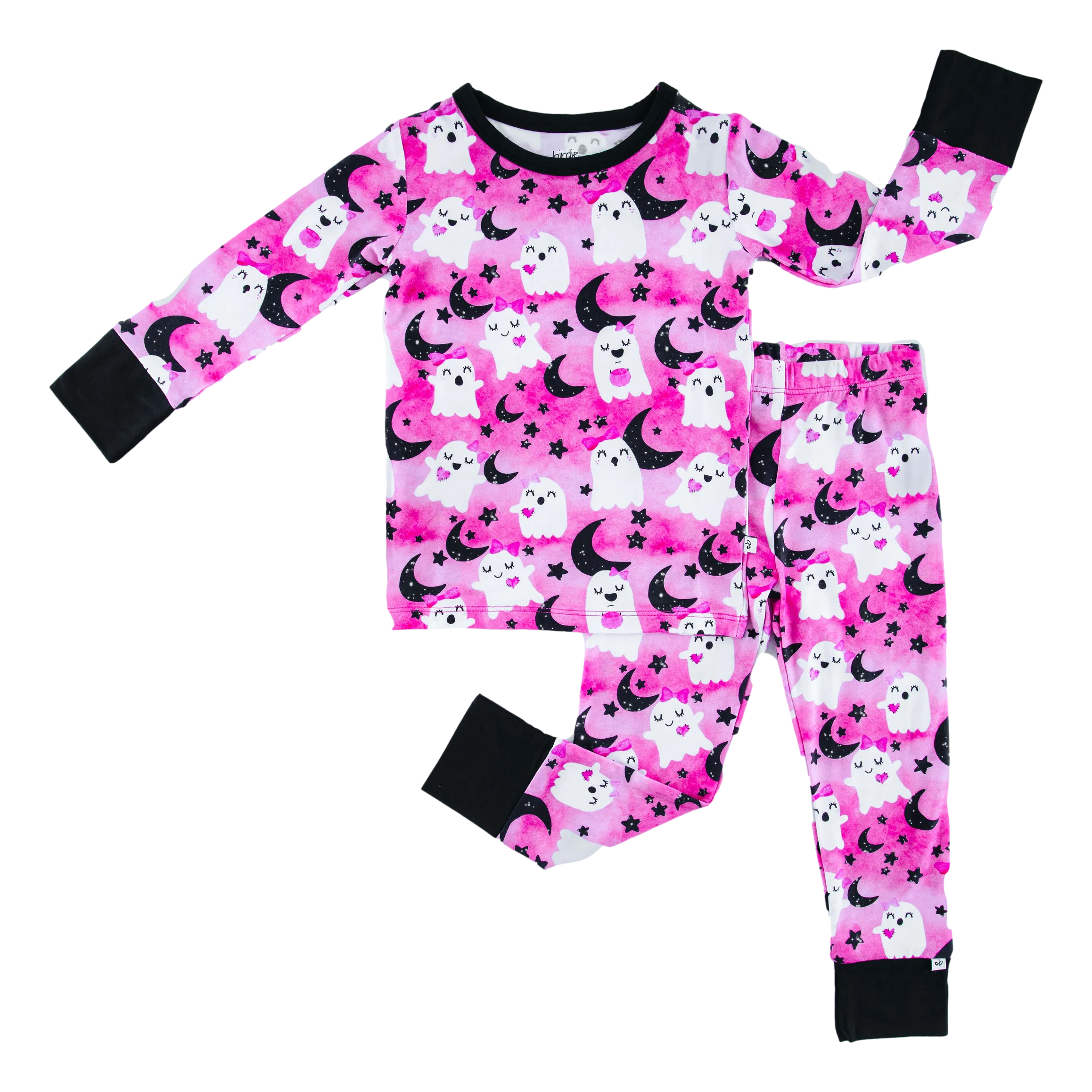 Birdie Bean Evie Pink Ghosts Halloween 2-piece Pajamas