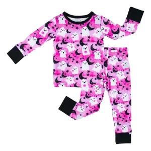 Birdie Bean Evie Pink Ghosts Halloween 2-piece Pajamas