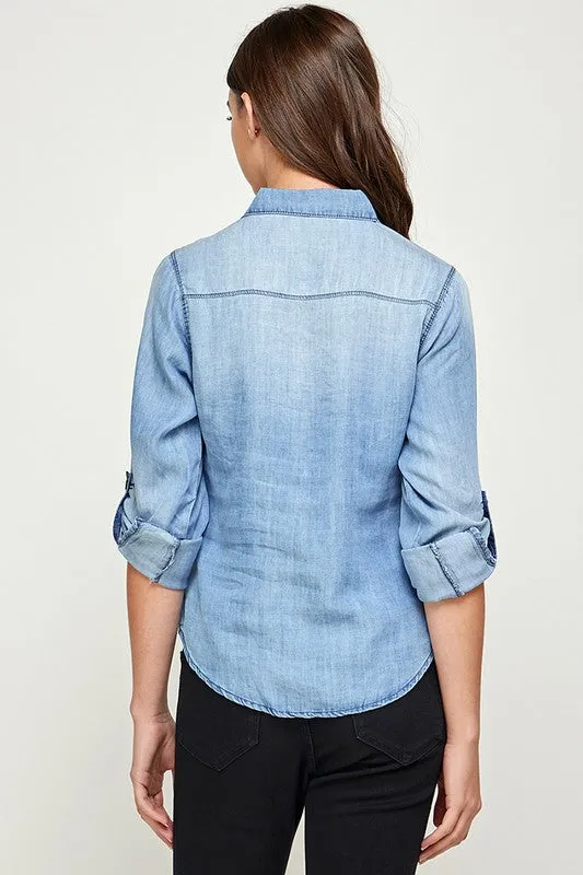 Blue Age TENCEL TOP DENIM BLOUSE