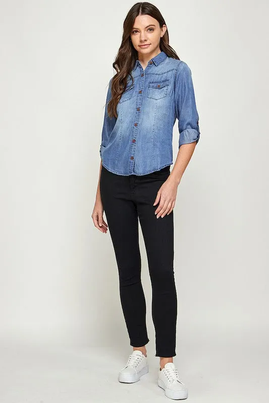 Blue Age TENCEL TOP DENIM BLOUSE