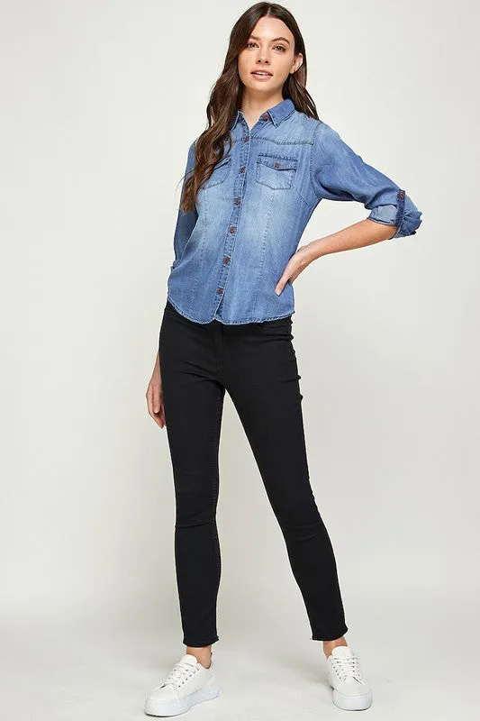 Blue Age TENCEL TOP DENIM BLOUSE