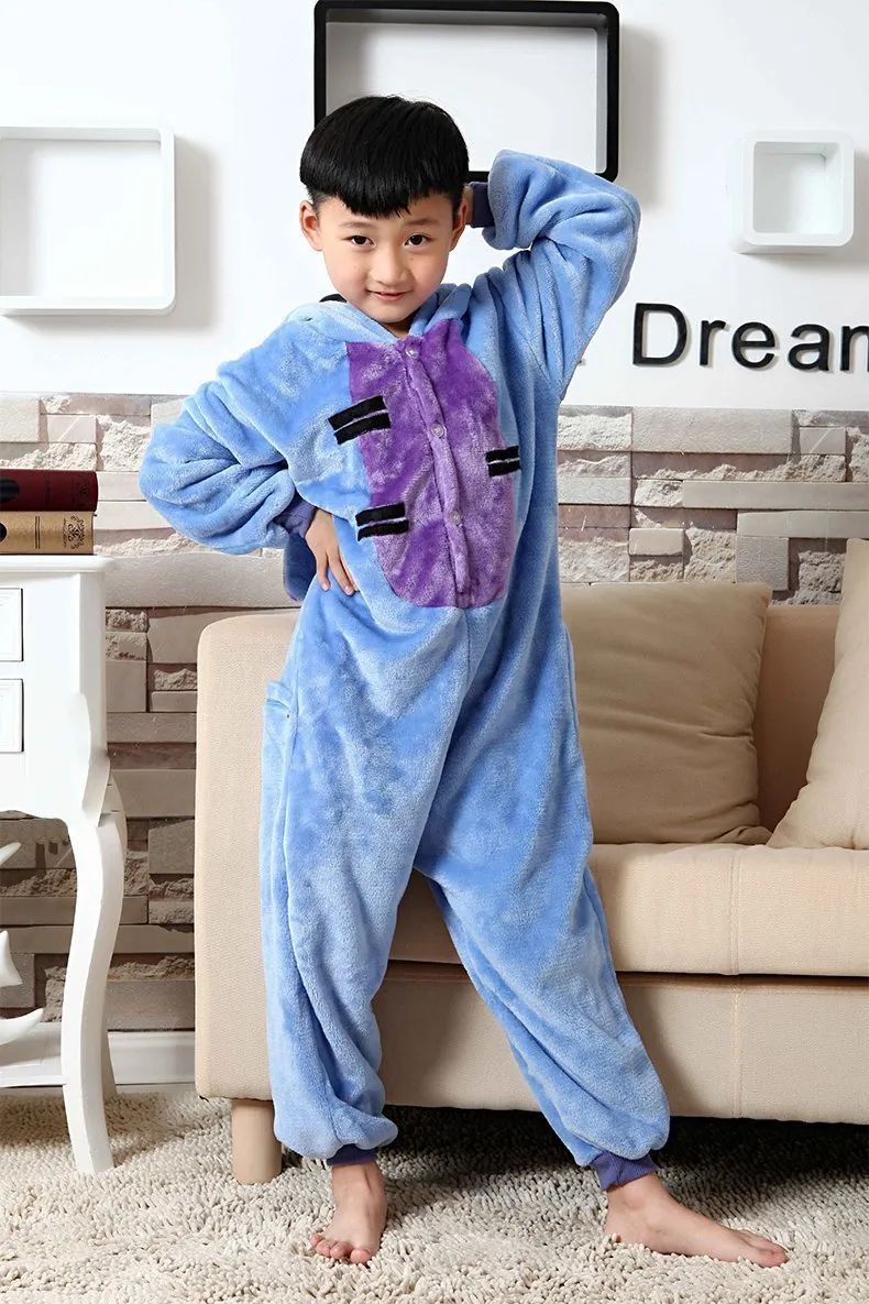 Blue Eeyore Donkey Kid Kigurumi Onesies Pajamas gift Costume