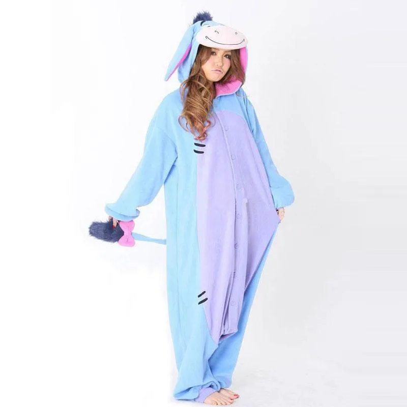 Blue Eeyore Donkey Kigurumi Onesies Pajamas Animal Costume