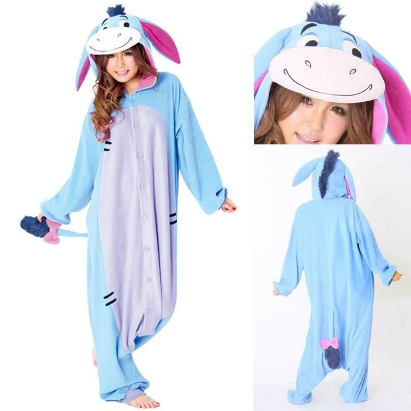 Blue Eeyore Donkey Kigurumi Onesies Pajamas Animal Costume