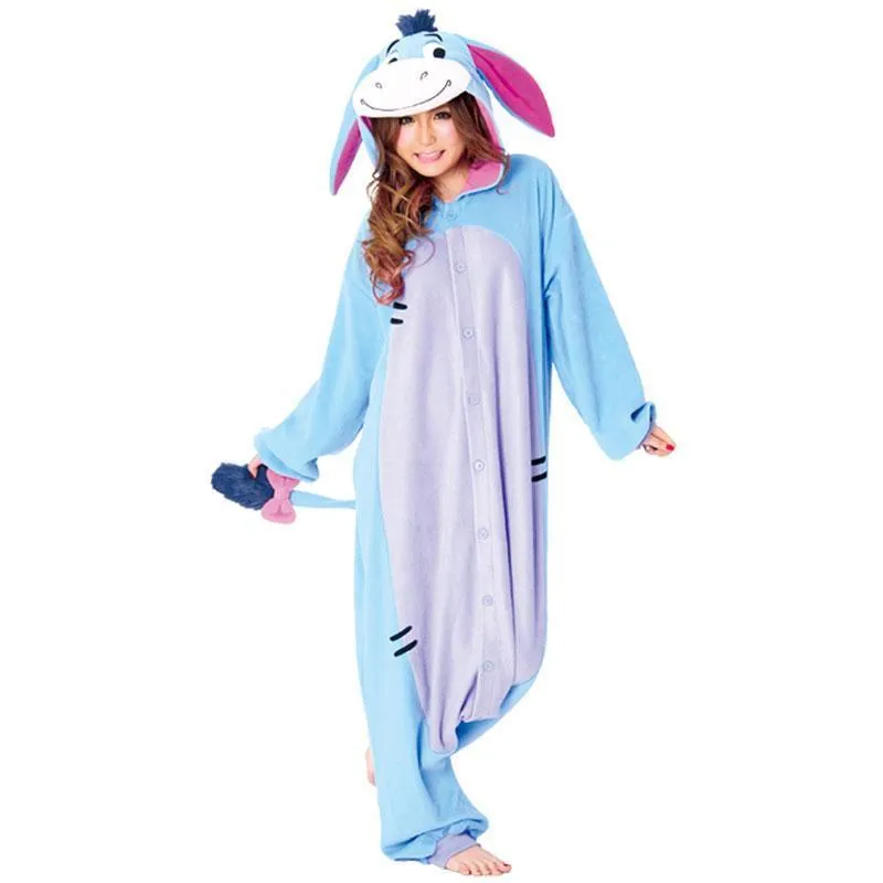 Blue Eeyore Donkey Kigurumi Onesies Pajamas Animal Costume