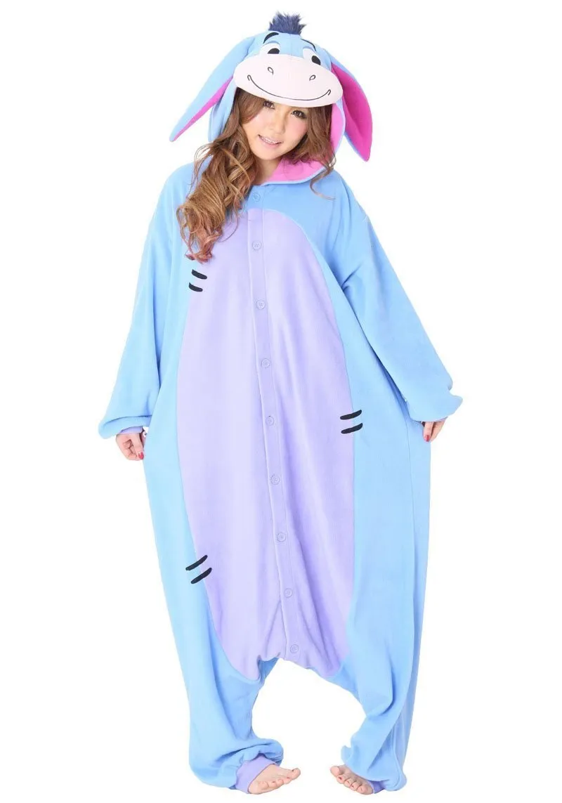 Blue Eeyore Donkey Kigurumi Onesies Pajamas Animal Costume