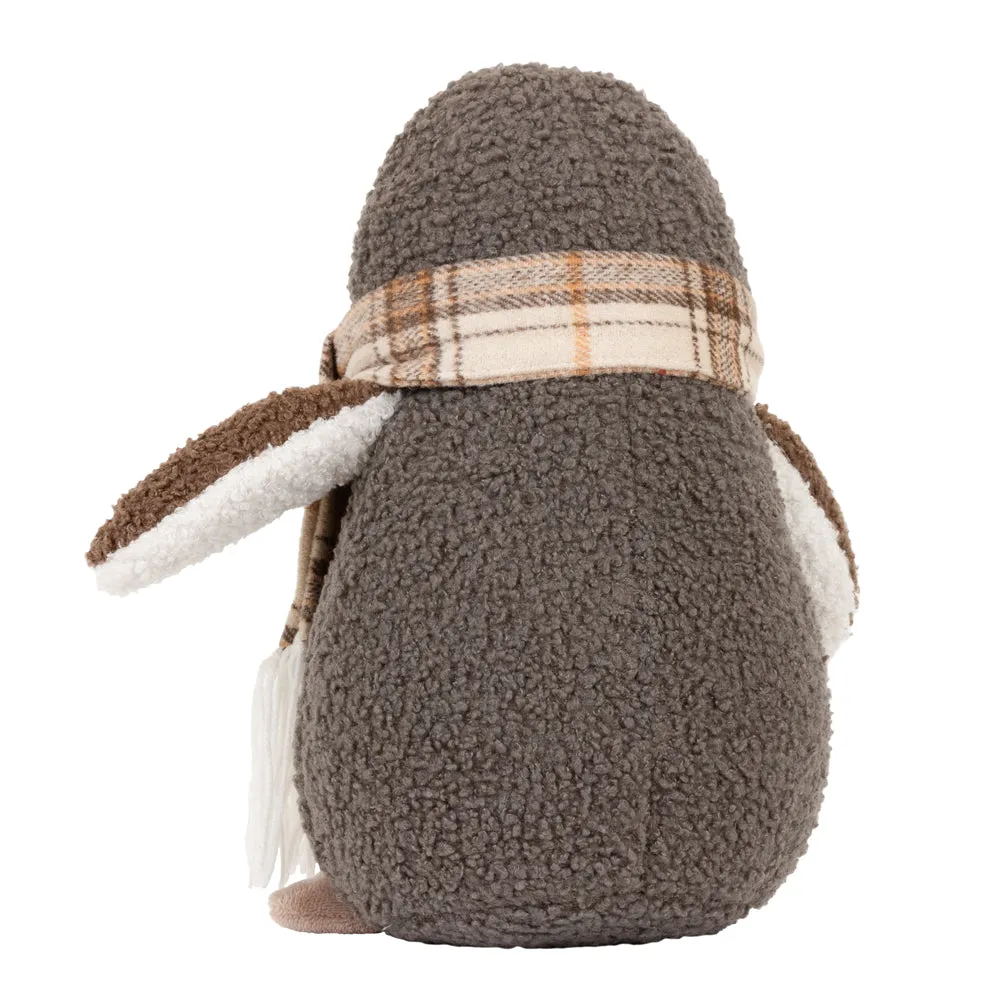 Boucle Penguin Door Stop Warm Grey