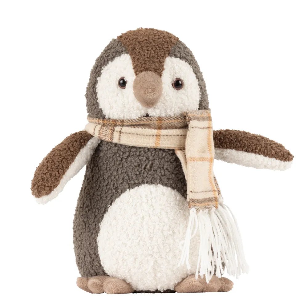 Boucle Penguin Door Stop Warm Grey