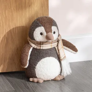 Boucle Penguin Door Stop Warm Grey