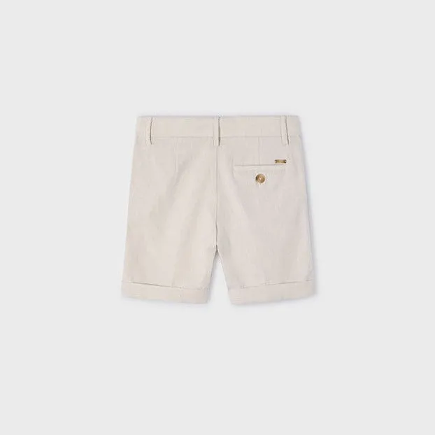 Boys Linen Chino Bermuda Short | Raffia