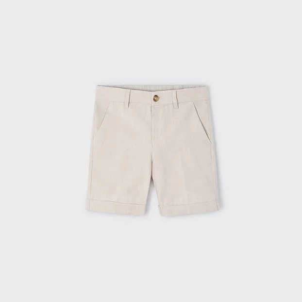 Boys Linen Chino Bermuda Short | Raffia