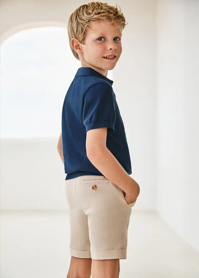 Boys Linen Chino Bermuda Short | Raffia