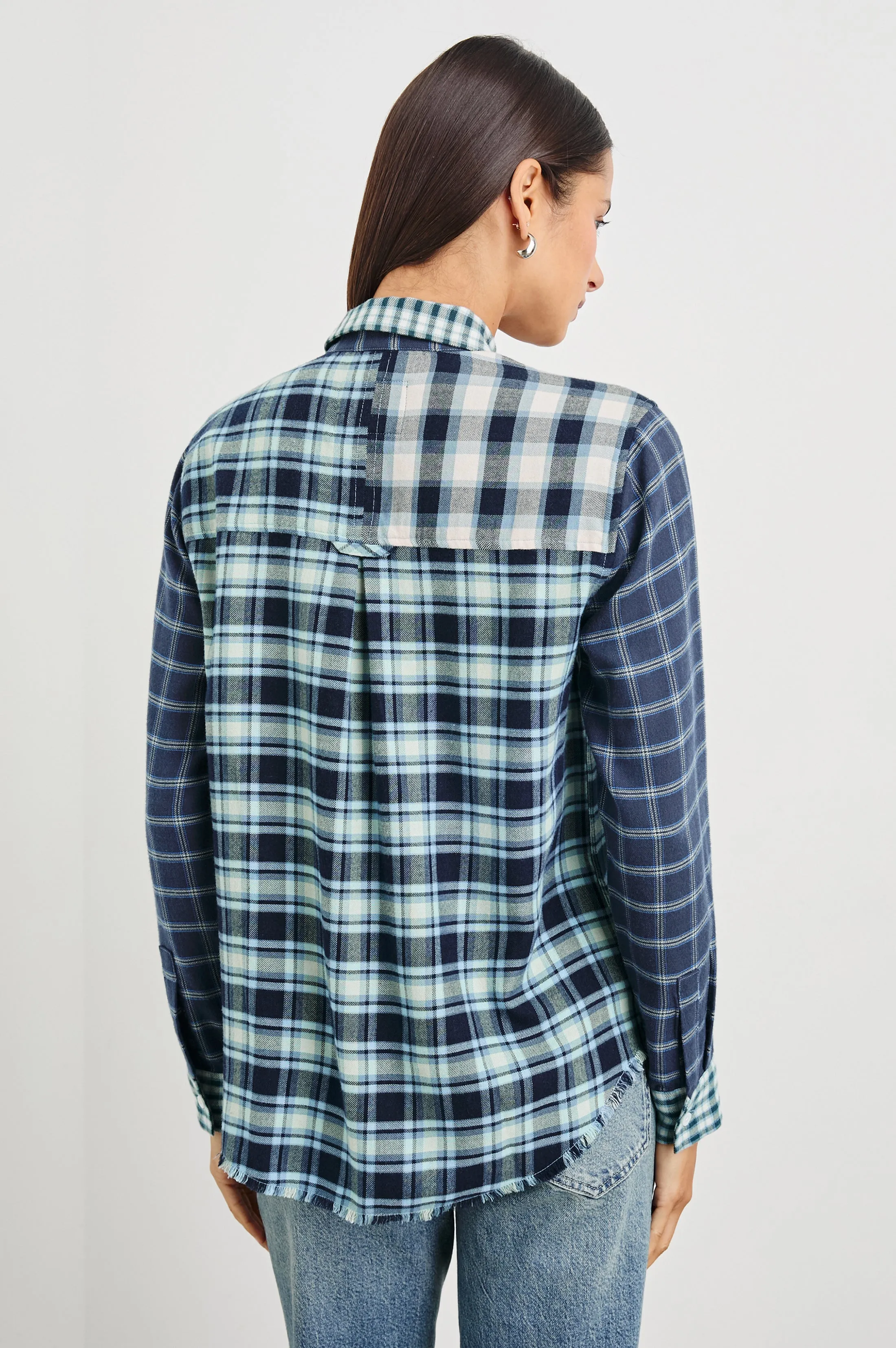 BRANDO SHIRT - SKY NAVY MIXED PLAID