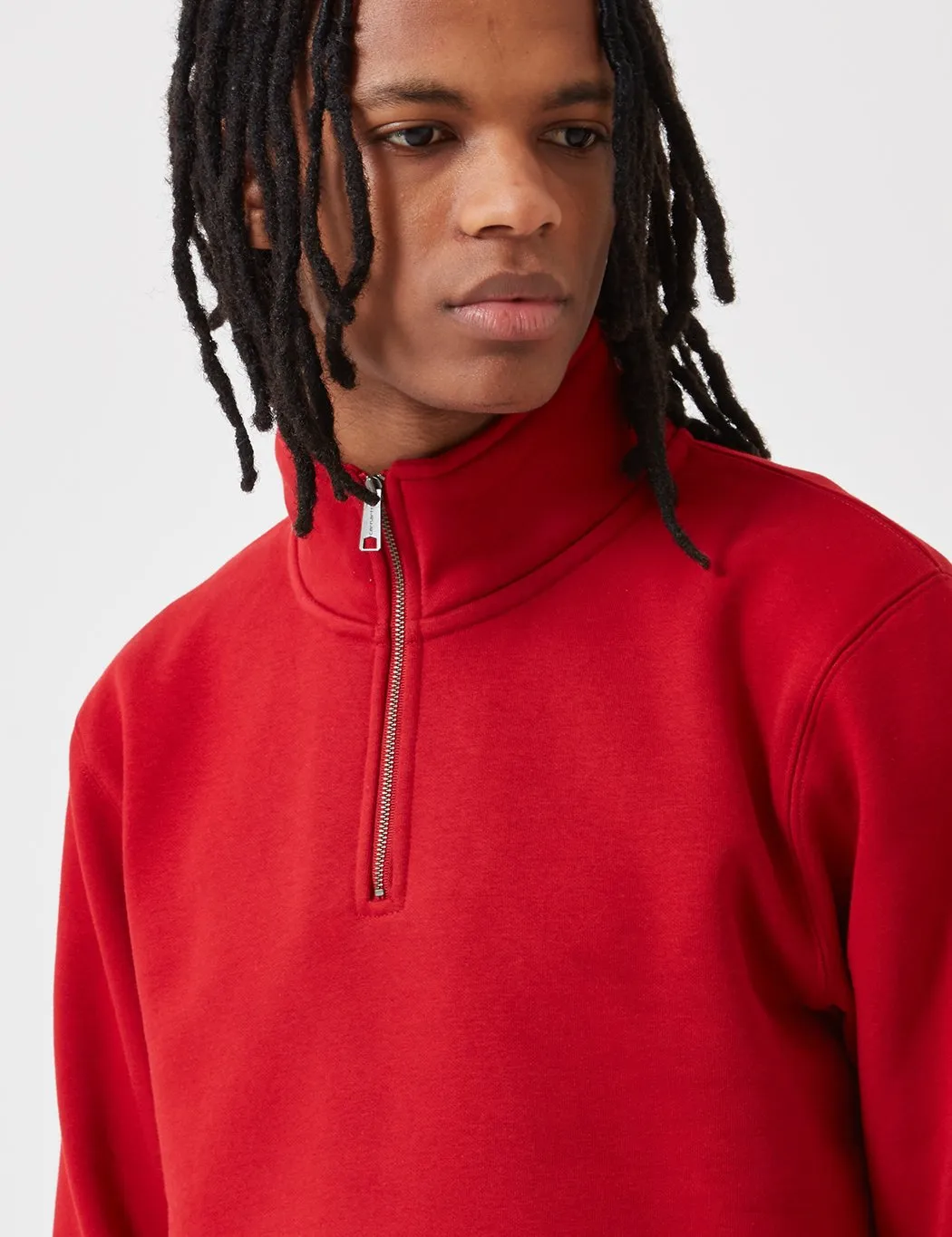 Carhartt-WIP Chase Quarter-Zip High Neck Sweatshirt - Blast Red