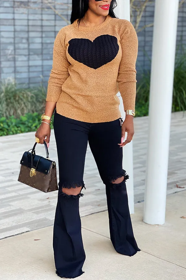 Casual Round Neck Knit Sweater