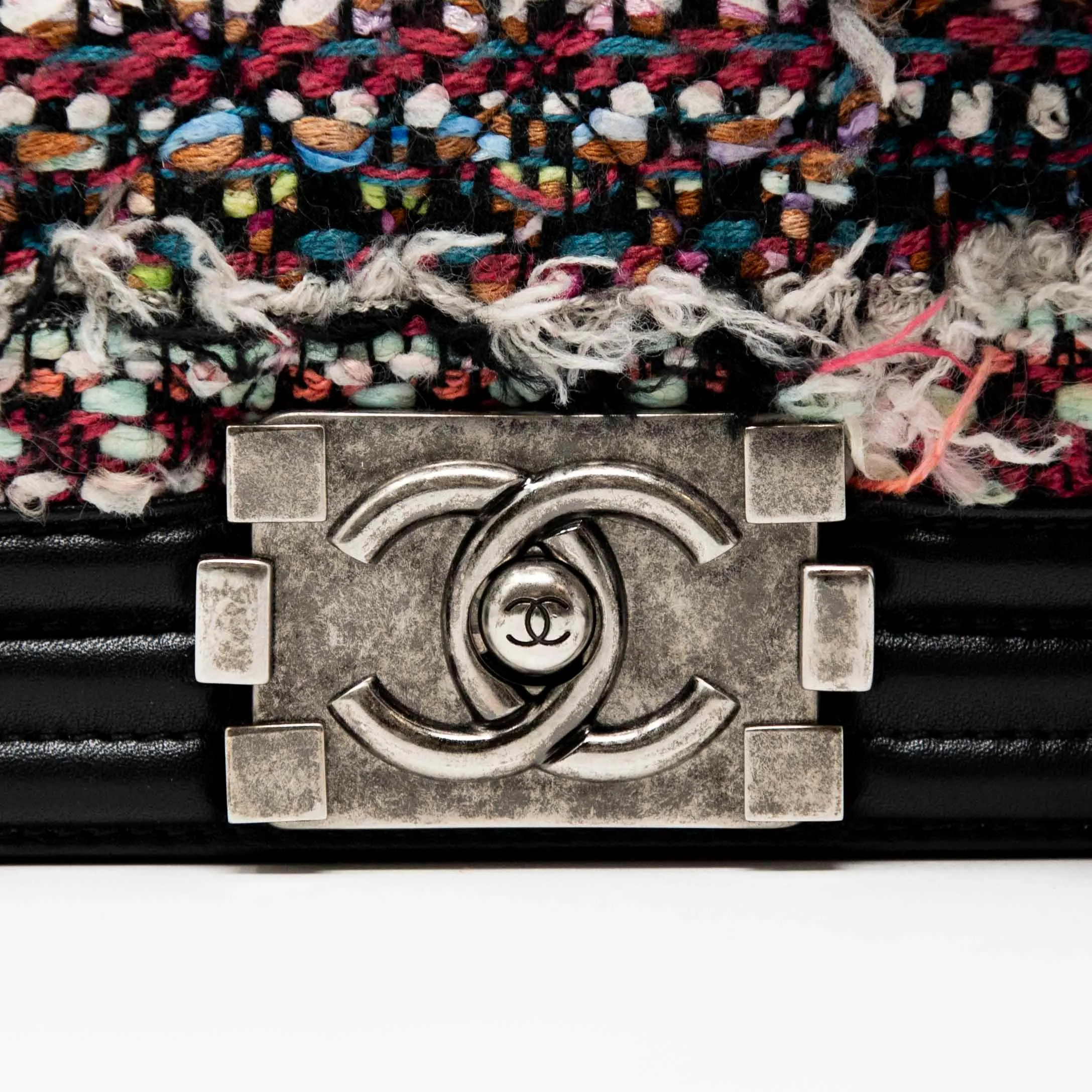 Chanel Multicolour Tweed Small Boy Bag