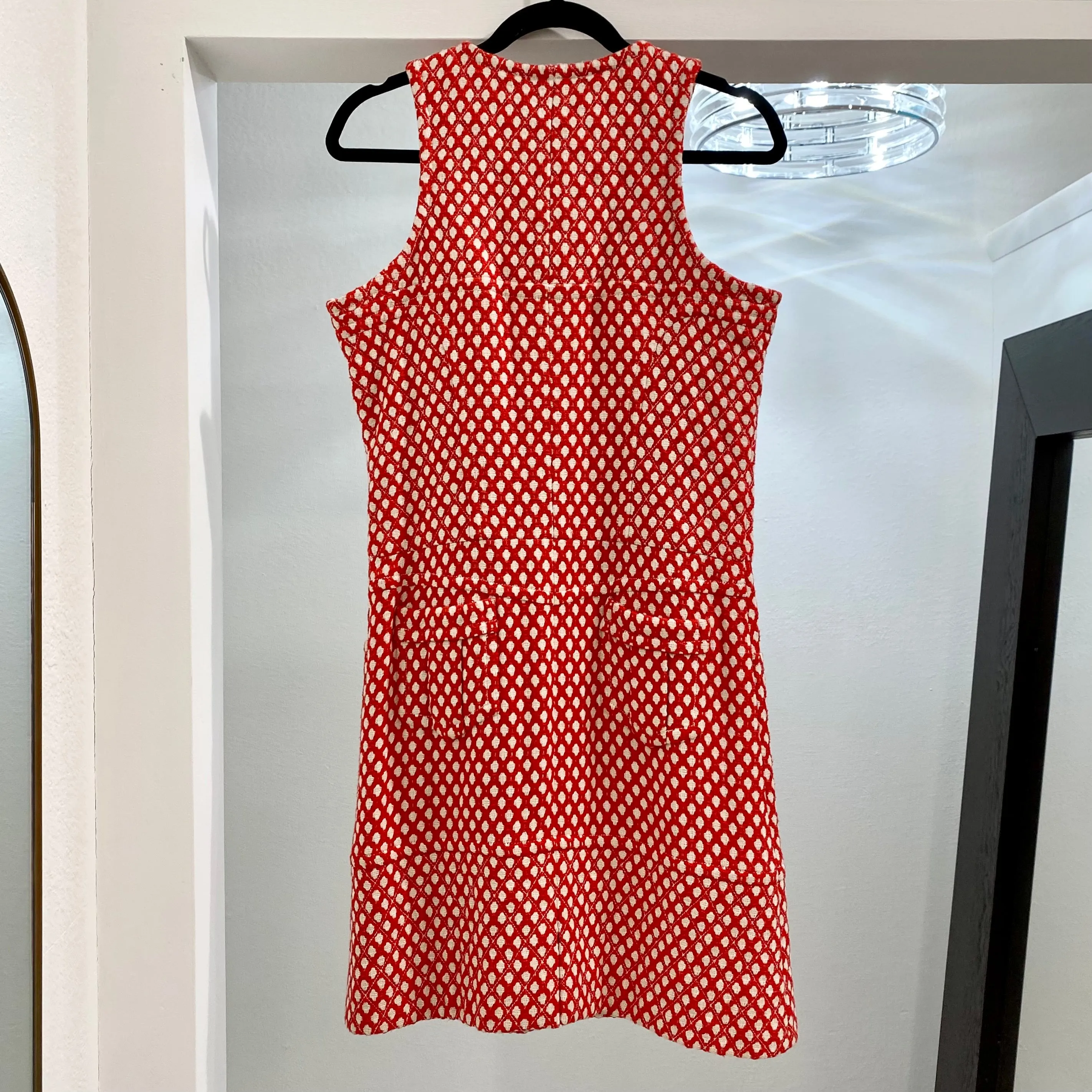 Chanel Red and White Tweed Dress