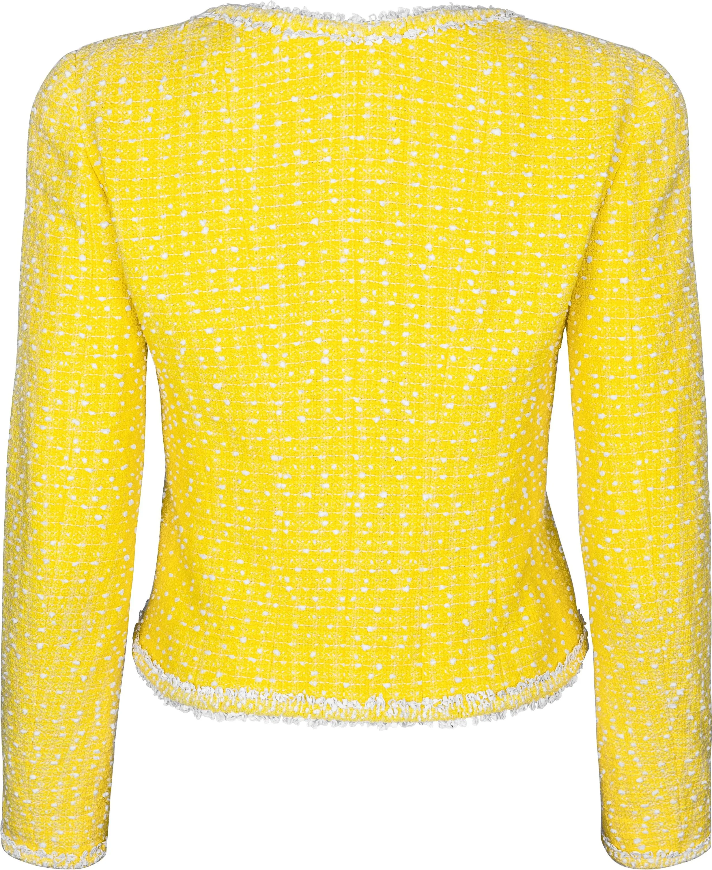 Chanel Spring 1997 Runway Tweed Cropped Yellow Blazer