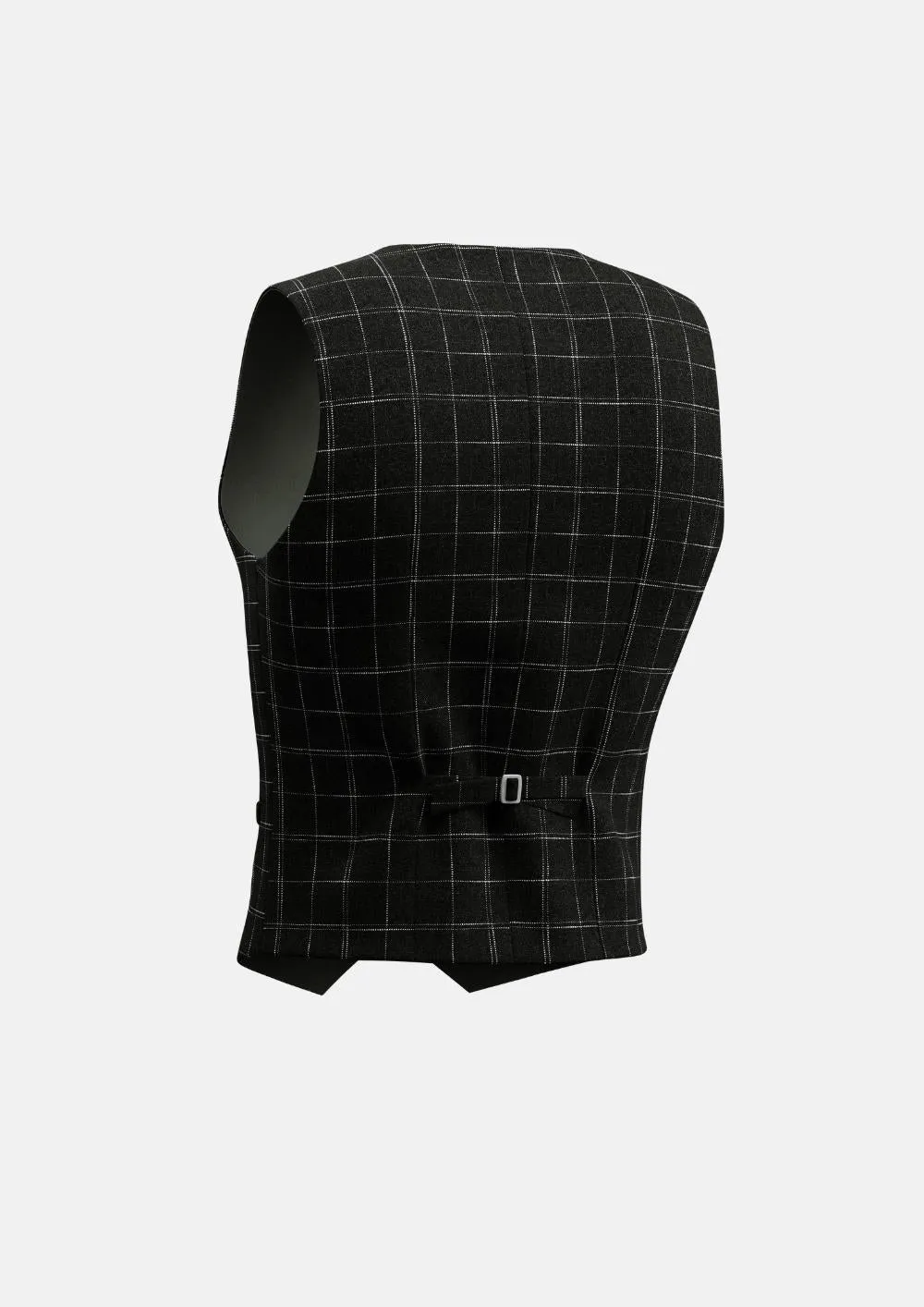 Charcoal Flannel Windowpane Vest