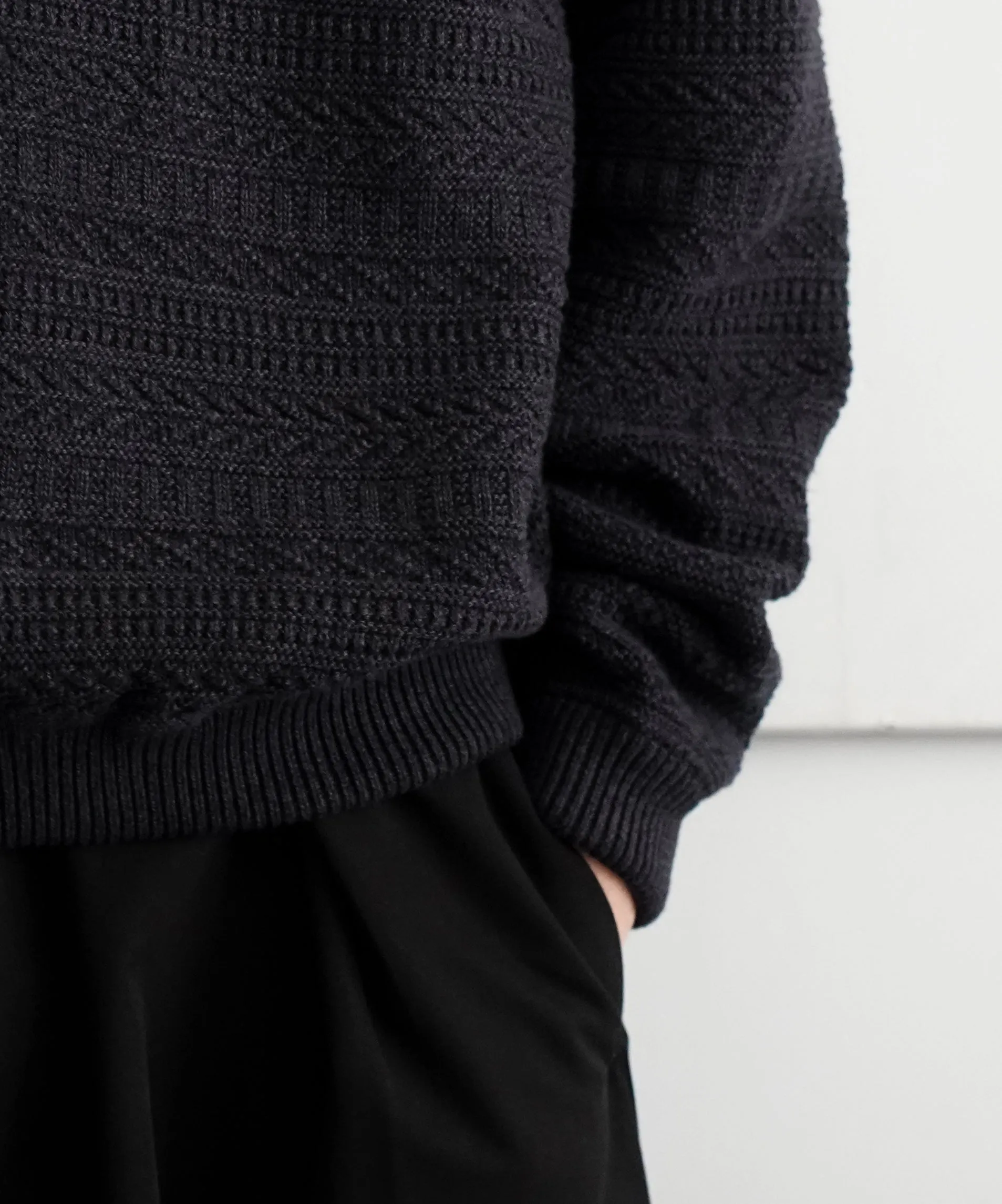 crepuscule Fair Isle Links Knit "BLACK"