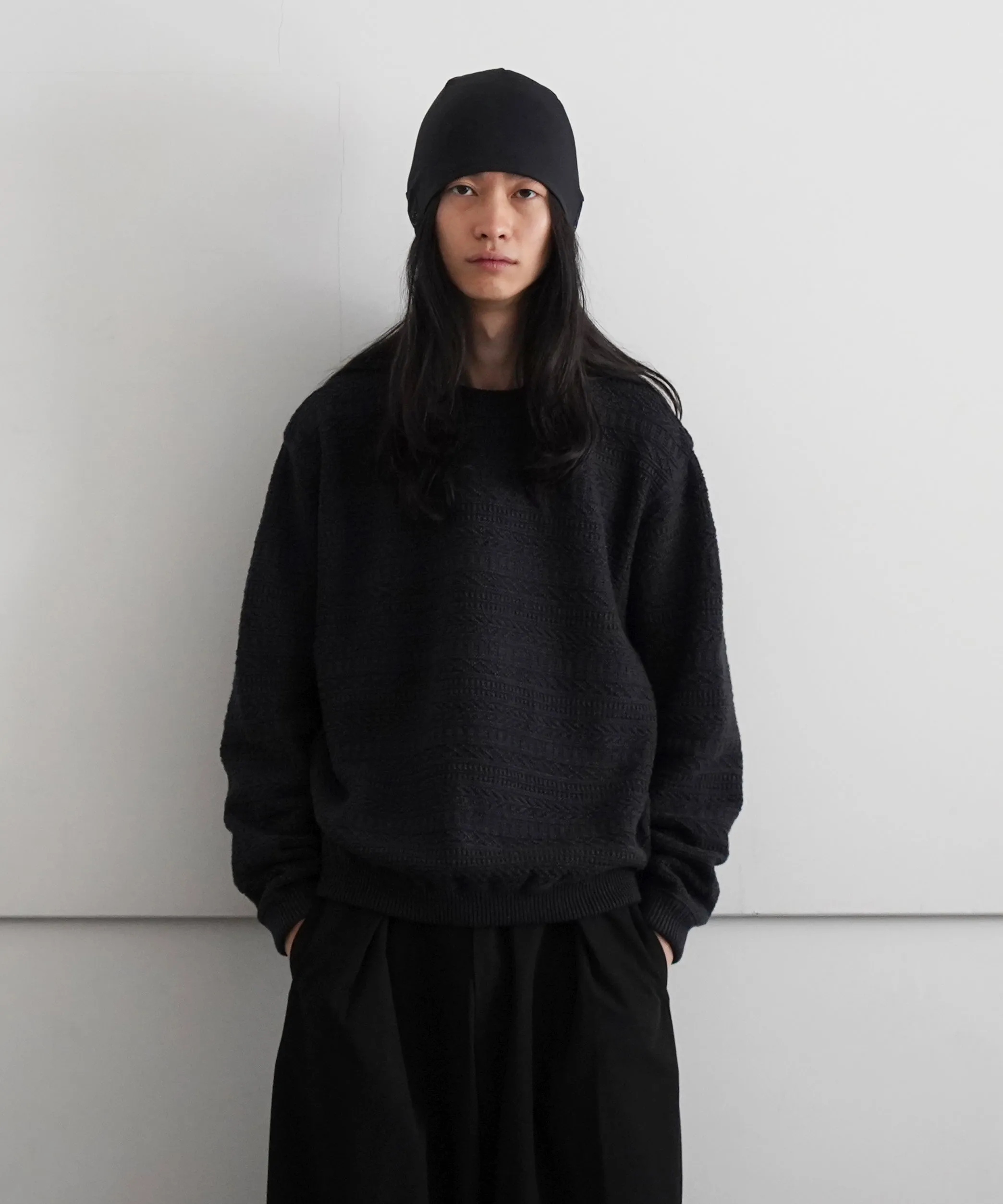 crepuscule Fair Isle Links Knit "BLACK"