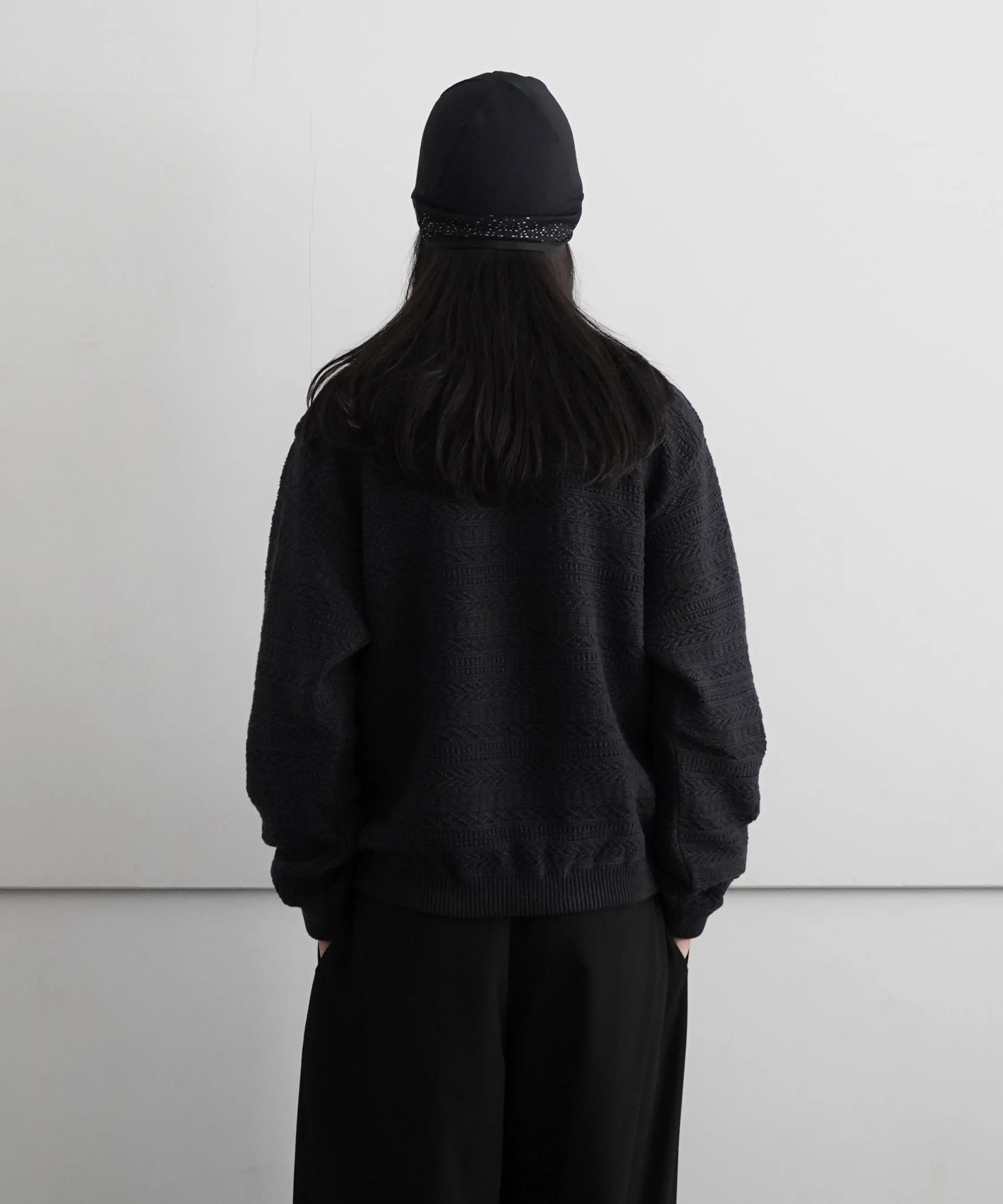 crepuscule Fair Isle Links Knit "BLACK"