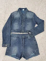 Denim hot diamond set AY3435