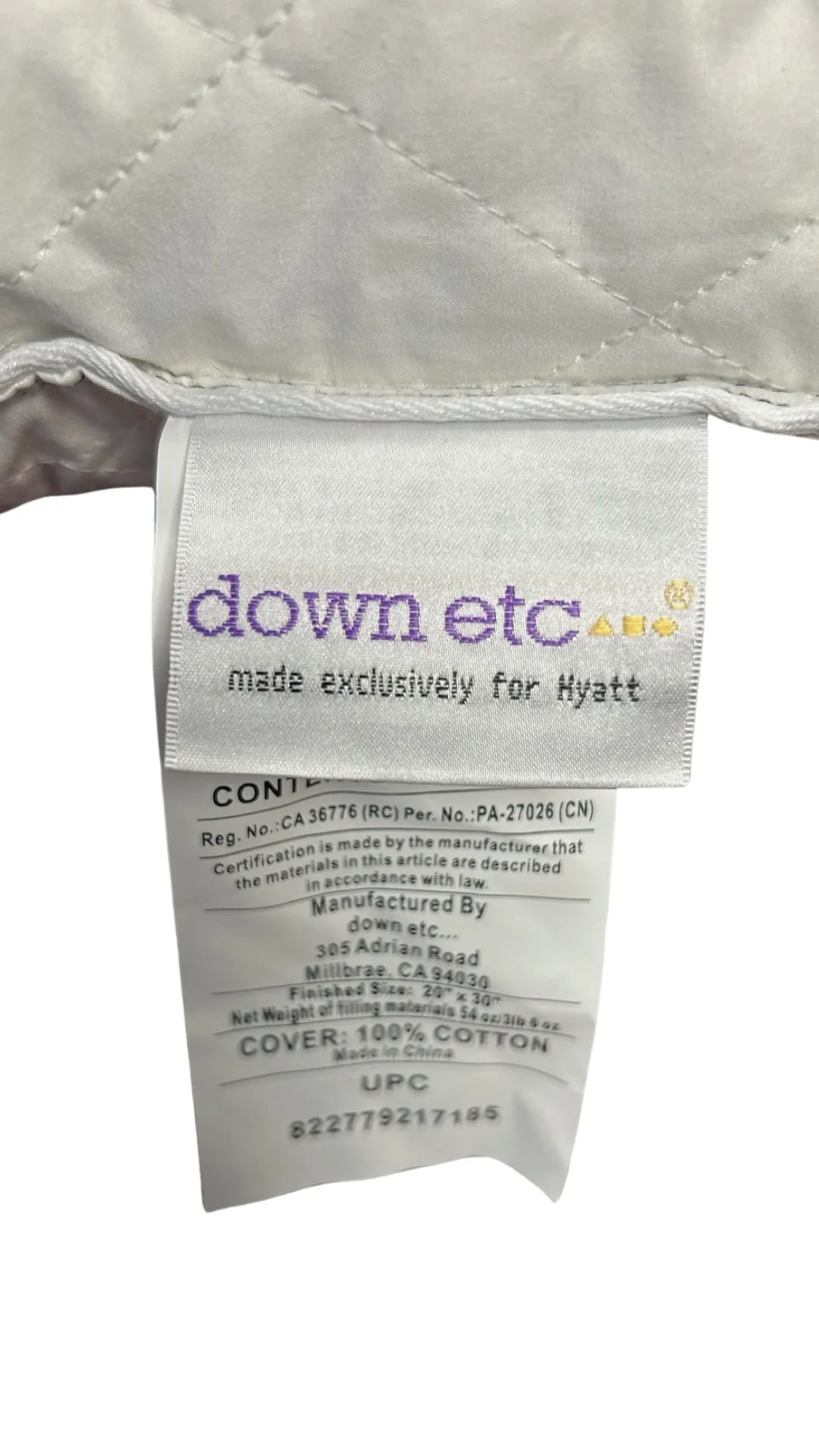 Down Etc. Diamond Support Feather & Down Pillow | Extra-Firm