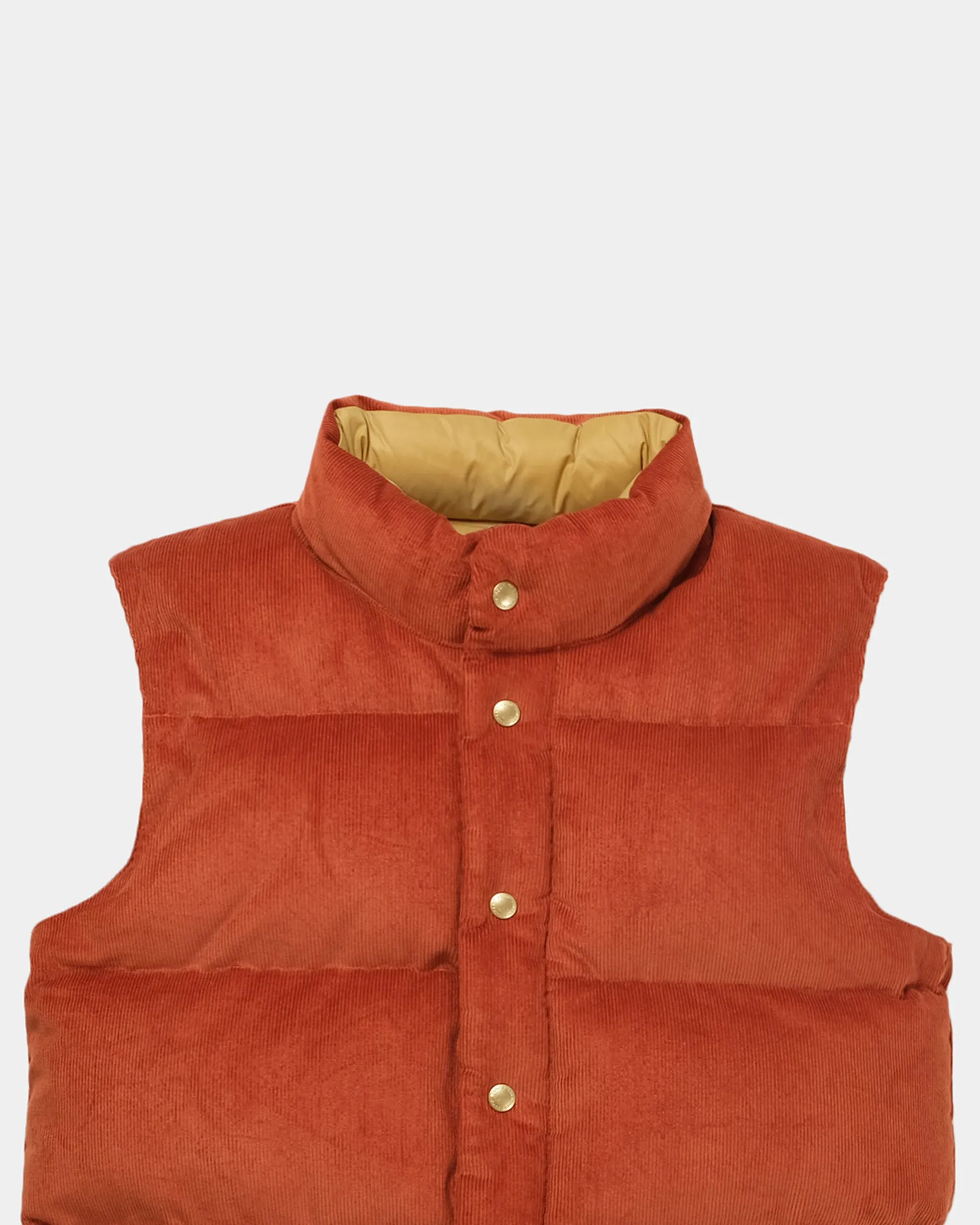 Down Italian Vest - Corduroy - Rust (Final Sale)